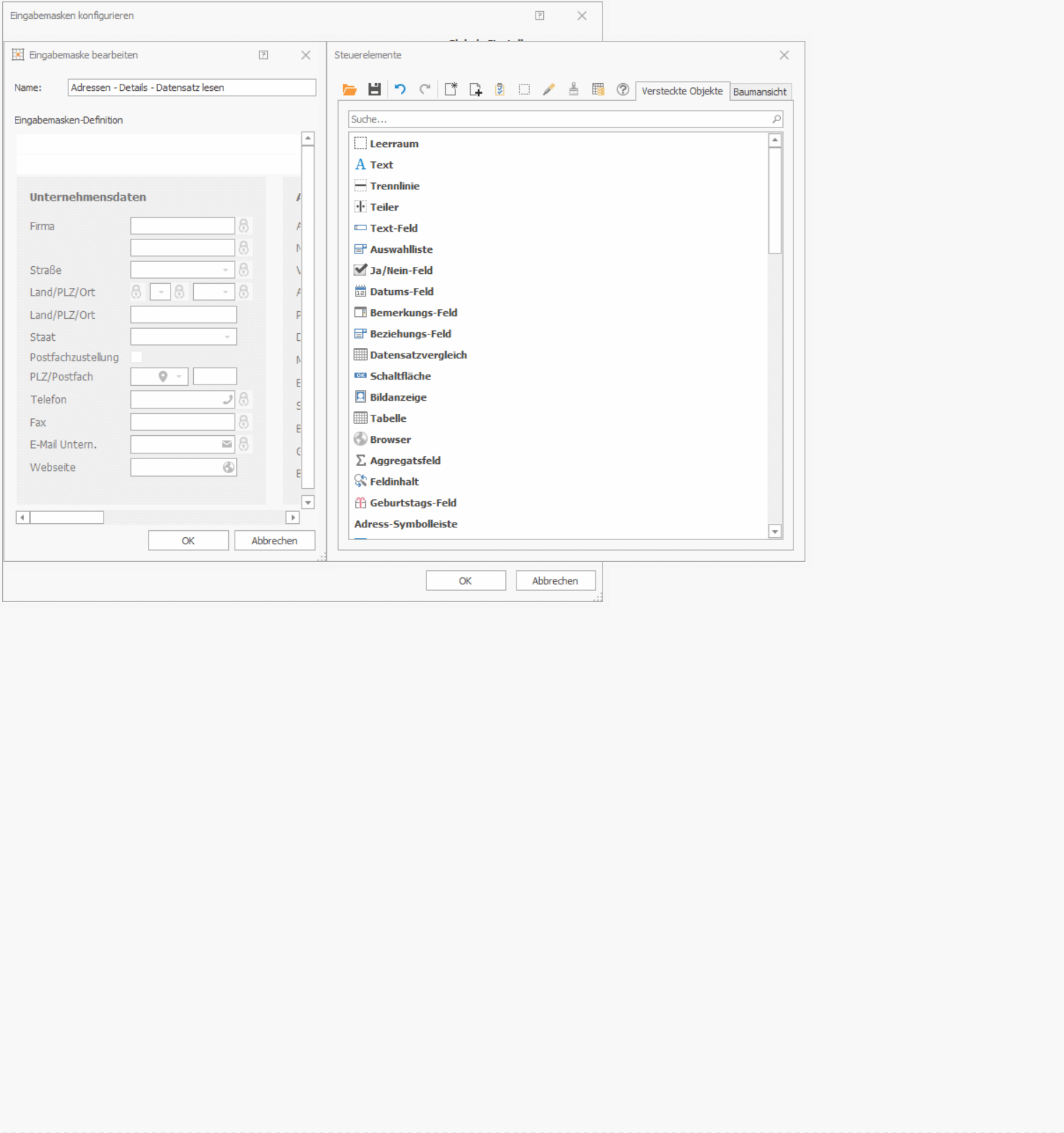 Eingabemasken Datensatz bearbeiten (interaktiv) Schaltflaeche